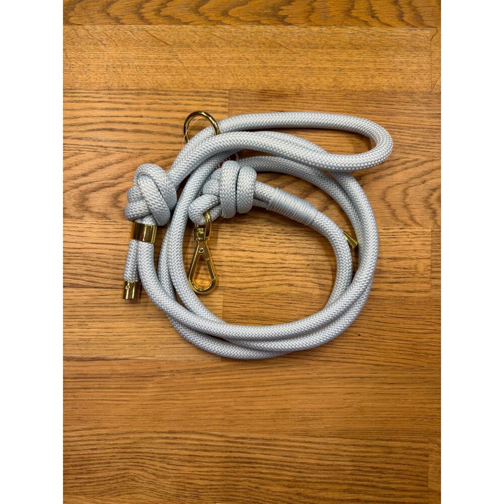 SunRay Mascota 4 Ft Rope Dog Leash Light Blue Gold Hardware NEW